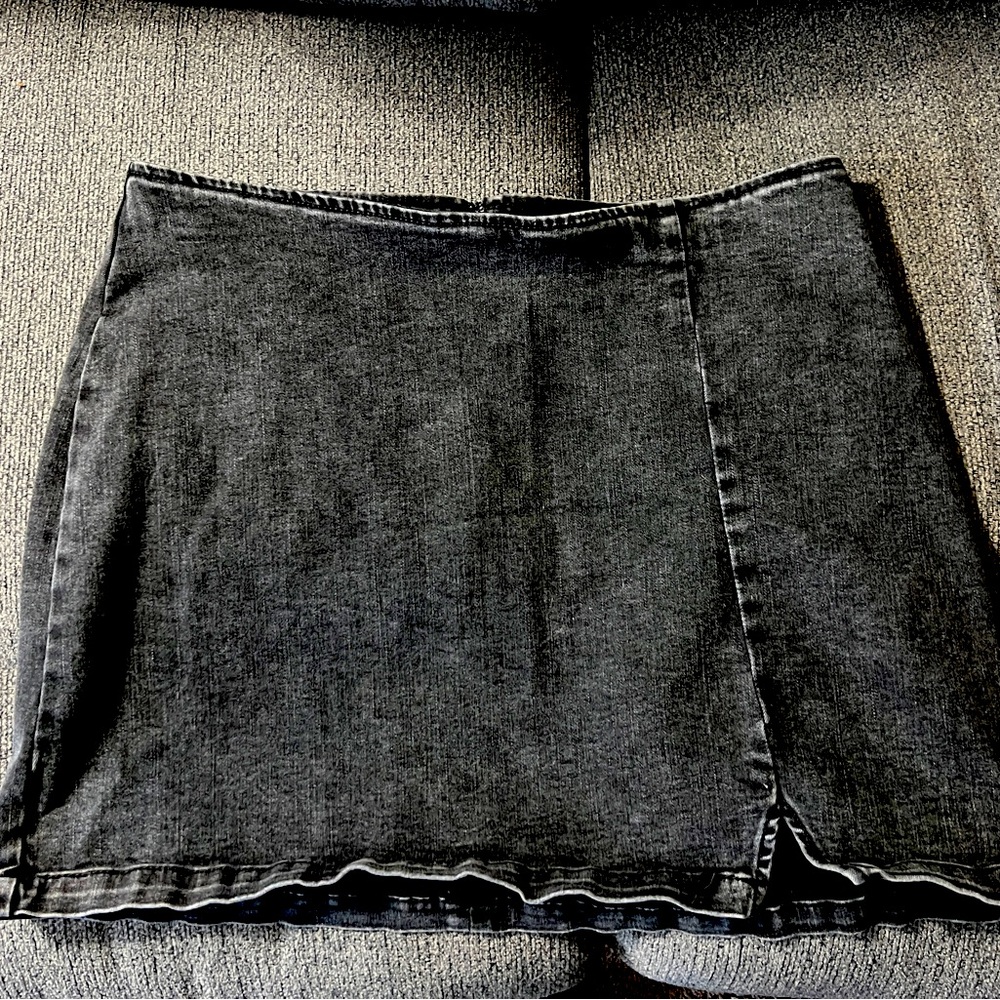 Classic Black Denim Skirt